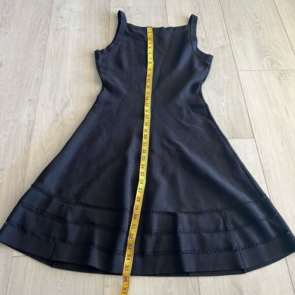 Kate Spade Open Cable Sweater Tank Knit Dress Fit and Flare Black Size Medium - Picture 3 of 8